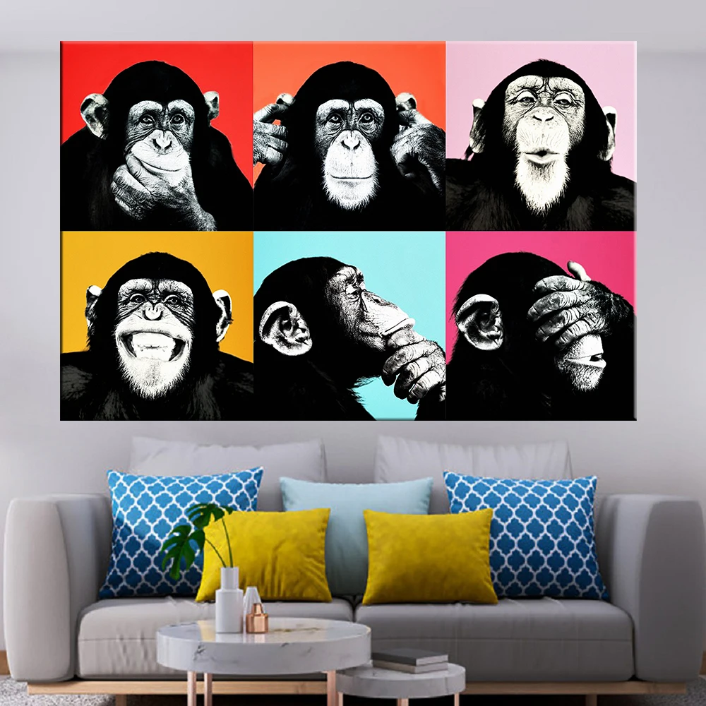 Large Animal Picture Canvas Printed Painting Modern Funny Six Canvas Posters Monkeys Wall Art Poster for Living Room Decoration
Large Animal Picture Canvas Printed Painting Modern Funny Six Canvas Posters Monkeys Wall Art Poster for Living Room Decoration
