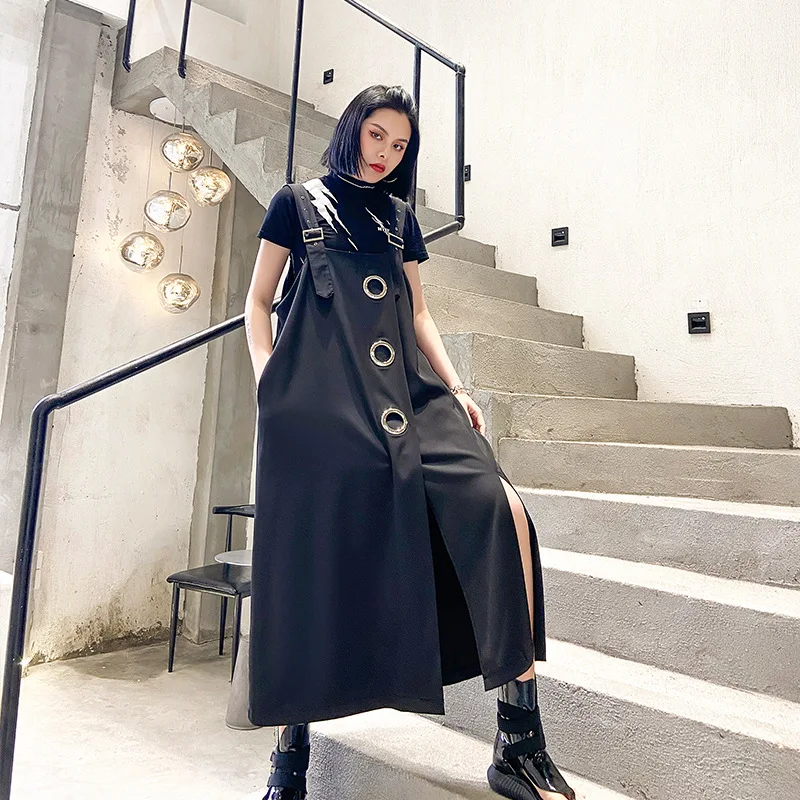 Japanese and Korean Style Summer Women's Bib Dress Plus Size Loose Medium and Long Dress Women Clothing 
Japanese and Korean Style Summer Women's Bib Dress Plus Size Loose Medium and Long Dress Women Clothing
