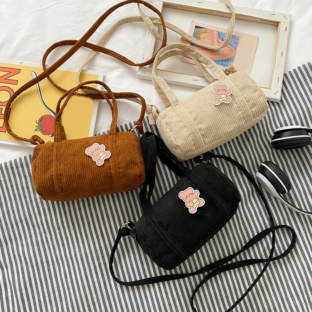 Fashion Bear Pattern Corduroy Shoulder Purse Girls Cylinder Crossbody Tote Bags Popular Simple Female Daily Bag
Fashion Bear Pattern Corduroy Shoulder Purse Girls Cylinder Crossbody Tote Bags Popular Simple Female Daily Bag