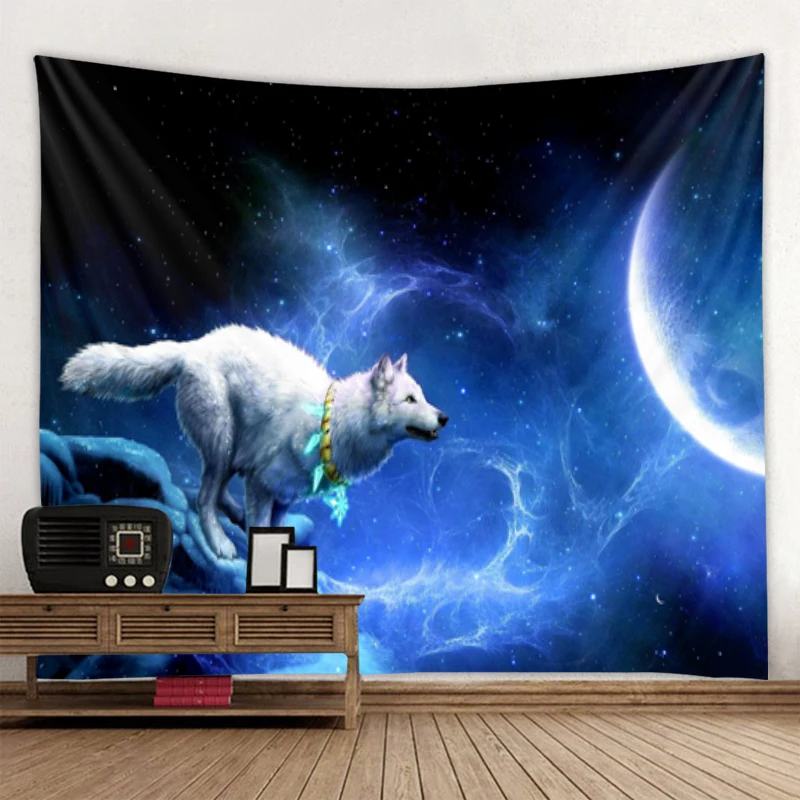 

Wildlife Wolf Tapestry Wall Hanging Boho Decorative Wall Covering Tapestry Psychedelic Hippie Tapestry Mandala Wall Hangings