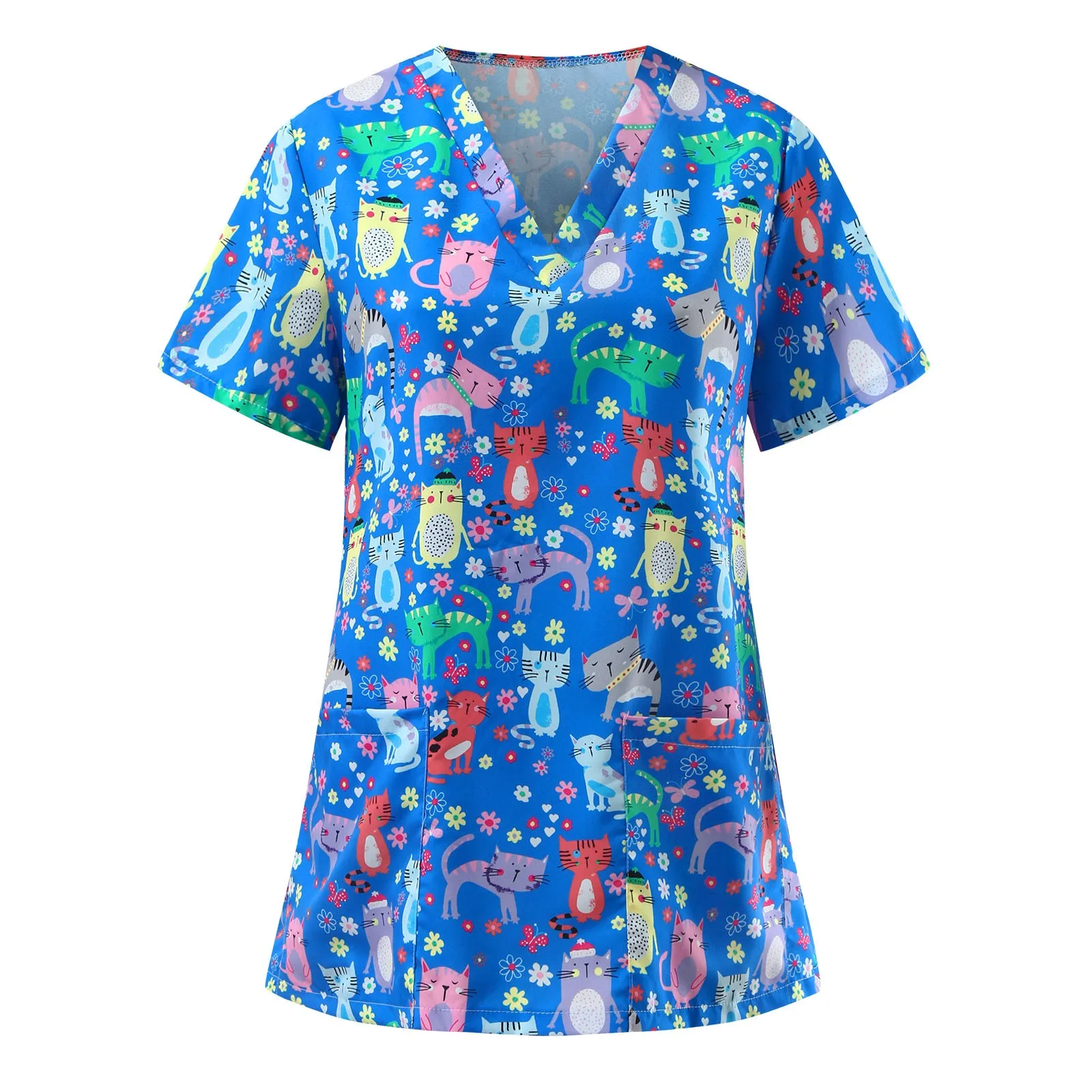 Summer Women Nurse Uniform T-shirt Fashion Cartoon Pattern Short Sleeve V Neck Care Workers Working Tops Gorro Enfermera A40
Summer Women Nurse Uniform T-shirt Fashion Cartoon Pattern Short Sleeve V Neck Care Workers Working Tops Gorro Enfermera A40