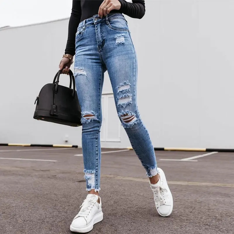 Women's sexy hip jeans Ripped Skinny stretch 2021 high waist Jean Mom Spandex Denim Clothing Jeans Female overalls pencil pants
Women's sexy hip jeans Ripped Skinny stretch 2021 high waist Jean Mom Spandex Denim Clothing Jeans Female overalls pencil pants