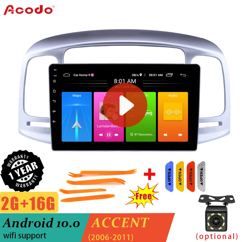 Автомобильный мультимедийный плеер ACODO, 2 Гб ОЗУ + 16 Гб ПЗУ, Android 10,0, радио, для Hyundai ACCENT 2006-2011, навигация GPS, 2 DIN
Автомобильный мультимедийный плеер ACODO, 2 Гб ОЗУ + 16 Гб ПЗУ, Android 10,0, радио, для Hyundai ACCENT 2006-2011, навигация GPS, 2 DIN