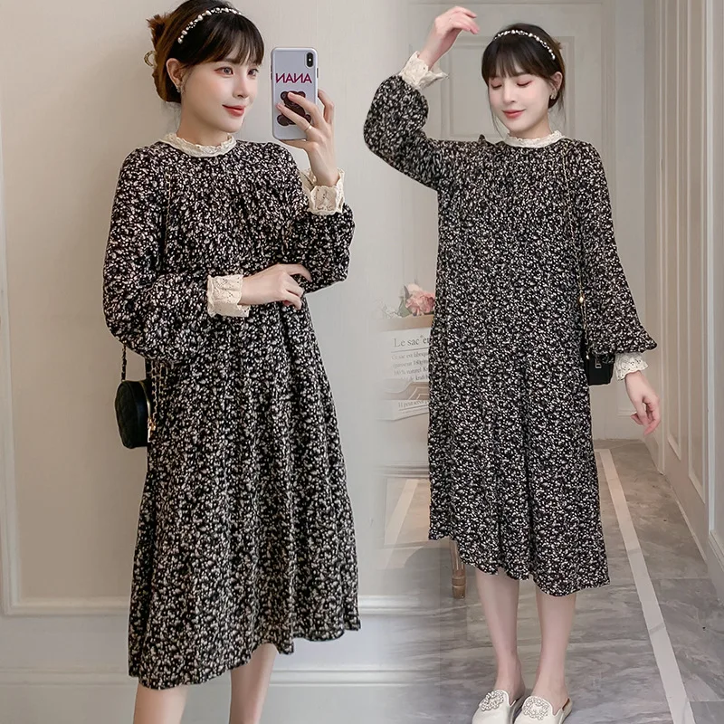 Fashion Lace Spliced Floral Maternity Dress Spring Autumn Long Sleeve Loose Clothes for Pregnant Women Pregnancy
Fashion Lace Spliced Floral Maternity Dress Spring Autumn Long Sleeve Loose Clothes for Pregnant Women Pregnancy