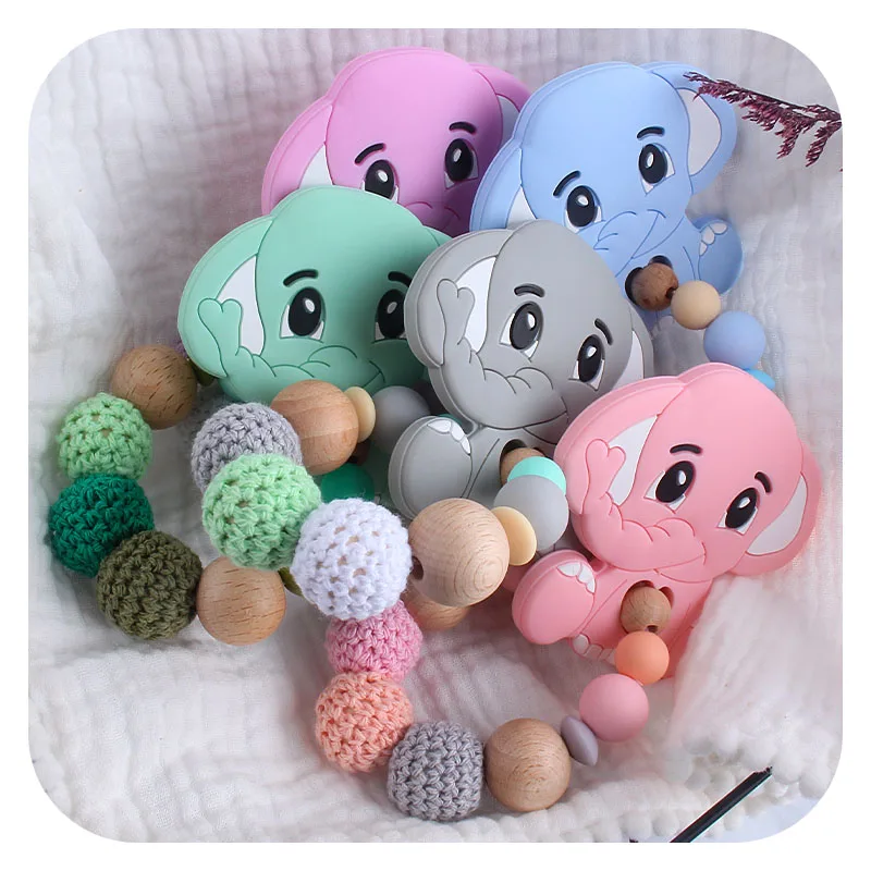 Food Grade Silicone Big Pendant Elephant Baby Teething Bracelet Wooden Toys 5Colors
Food Grade Silicone Big Pendant Elephant Baby Teething Bracelet Wooden Toys 5Colors