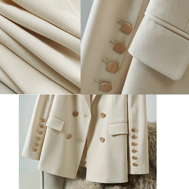 Women's Jacket Autumn Solid Color White Black Blazer Double Breasted Office Top Suit for Women Loose Oversize Coat Female Blazer
Women's Jacket Autumn Solid Color White Black Blazer Double Breasted Office Top Suit for Women Loose Oversize Coat Female Blazer