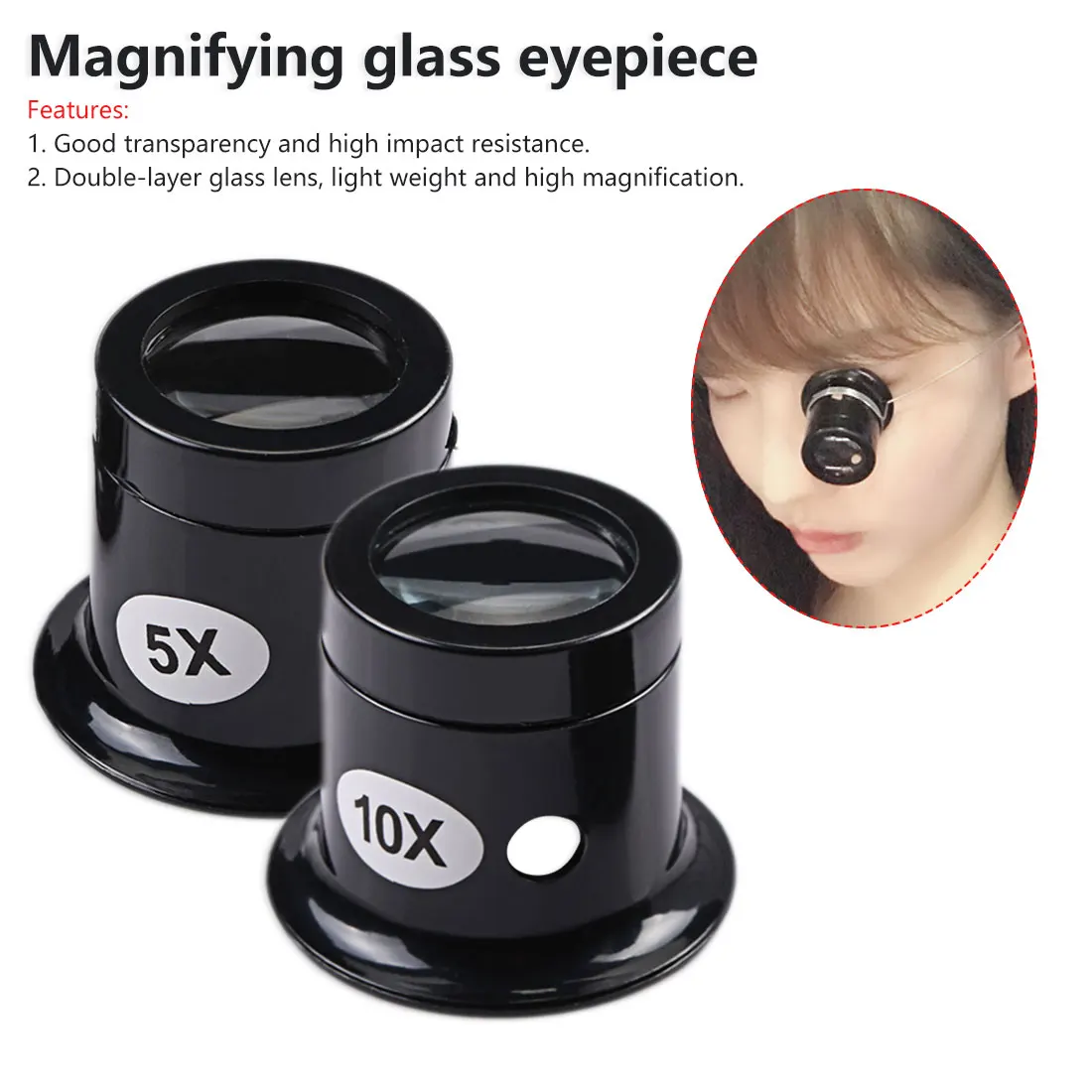 Hot Sale Portable 5X 10X Monocular Magnifying Glass Loupe Lens Jeweler Watch Magnifier Tool Eye Magnifier Len Repair Kit Tool
Hot Sale Portable 5X 10X Monocular Magnifying Glass Loupe Lens Jeweler Watch Magnifier Tool Eye Magnifier Len Repair Kit Tool