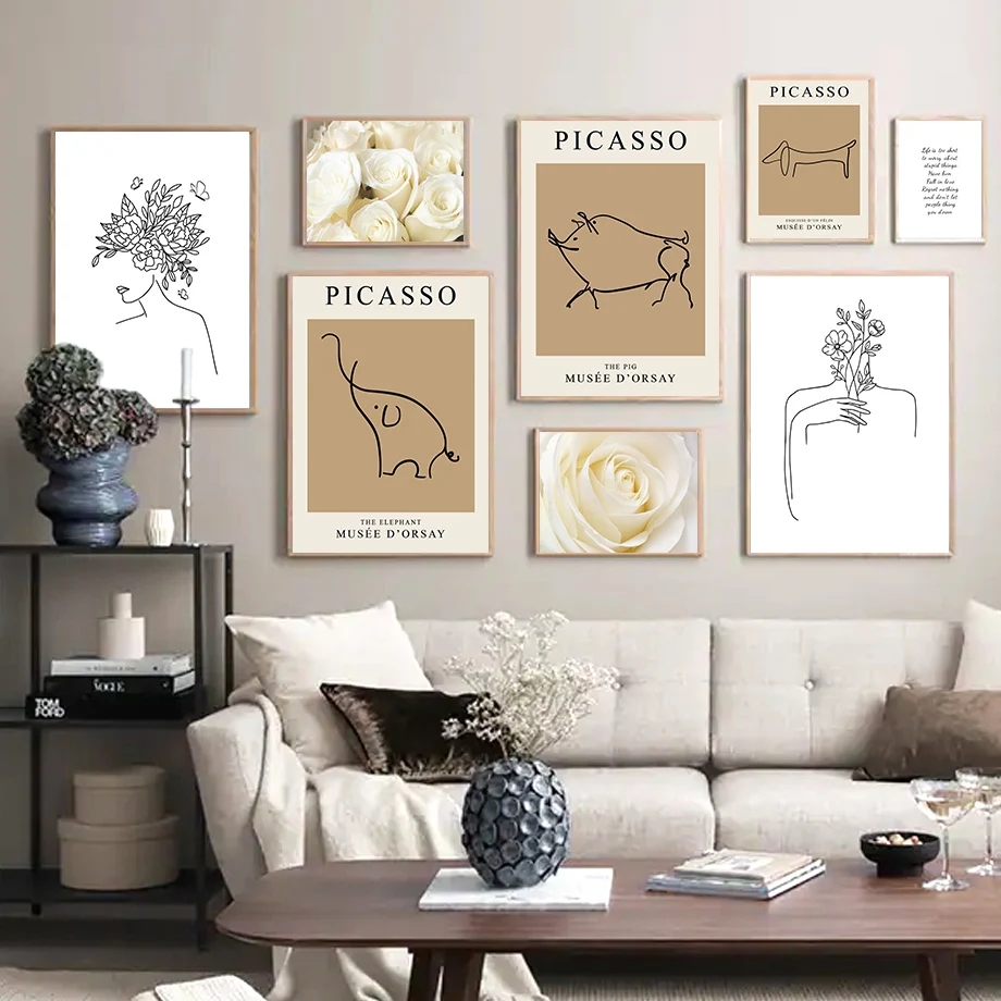 Abstract Picasso Dog Pig Elephant Line Wall Art Canvas Painting Nordic Posters And Prints Wall Pictures For Living Room Decor
Abstract Picasso Dog Pig Elephant Line Wall Art Canvas Painting Nordic Posters And Prints Wall Pictures For Living Room Decor