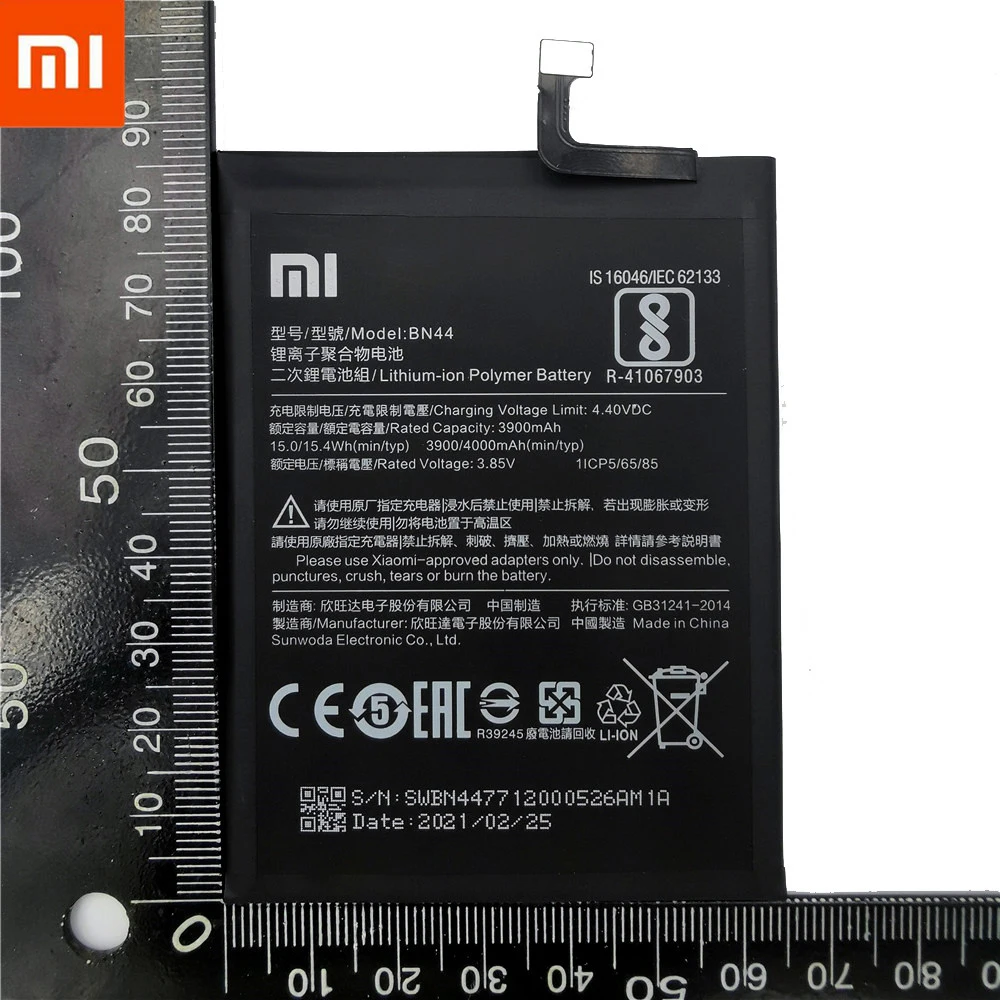 Original BN44 Mobile Phone Battery For Xiaomi Redmi 5 Plus Real Capacity 4000mAh Replacement Li-ion Battery + Tools +Stickers
Original BN44 Mobile Phone Battery For Xiaomi Redmi 5 Plus Real Capacity 4000mAh Replacement Li-ion Battery + Tools +Stickers