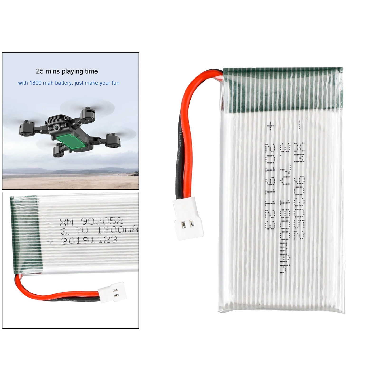 1pcs 3.7V 1800mAh RC Drone Battery Accessory High Performance Long Service Easy and Convenient Use
1pcs 3.7V 1800mAh RC Drone Battery Accessory High Performance Long Service Easy and Convenient Use