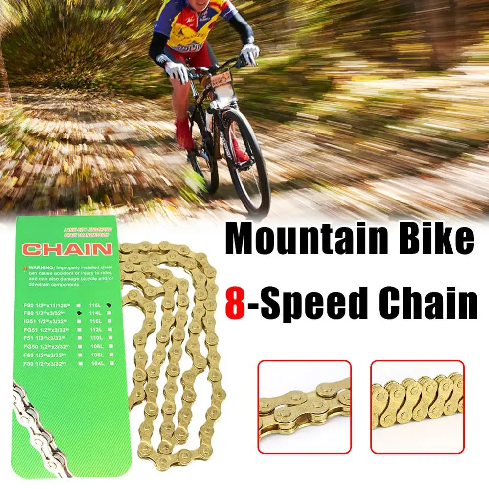 Professional Mountain Road Bike 8 Speed Chain Folding Bicycle Gold Shifting Chain MTB Tool accessories Hot in Sale
Professional Mountain Road Bike 8 Speed Chain Folding Bicycle Gold Shifting Chain MTB Tool accessories Hot in Sale