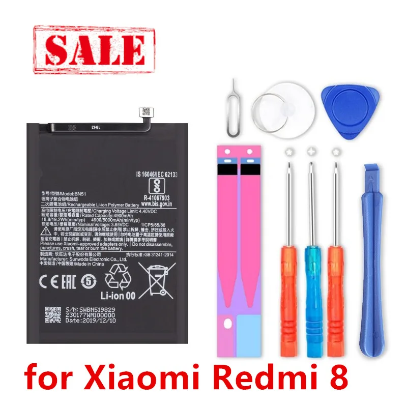 Cell Phone Battery For Xiaomi Redmi 8 Redmi 8A BN51 5000mAh High Quality Replacement Battery With Free Tools
Cell Phone Battery For Xiaomi Redmi 8 Redmi 8A BN51 5000mAh High Quality Replacement Battery With Free Tools