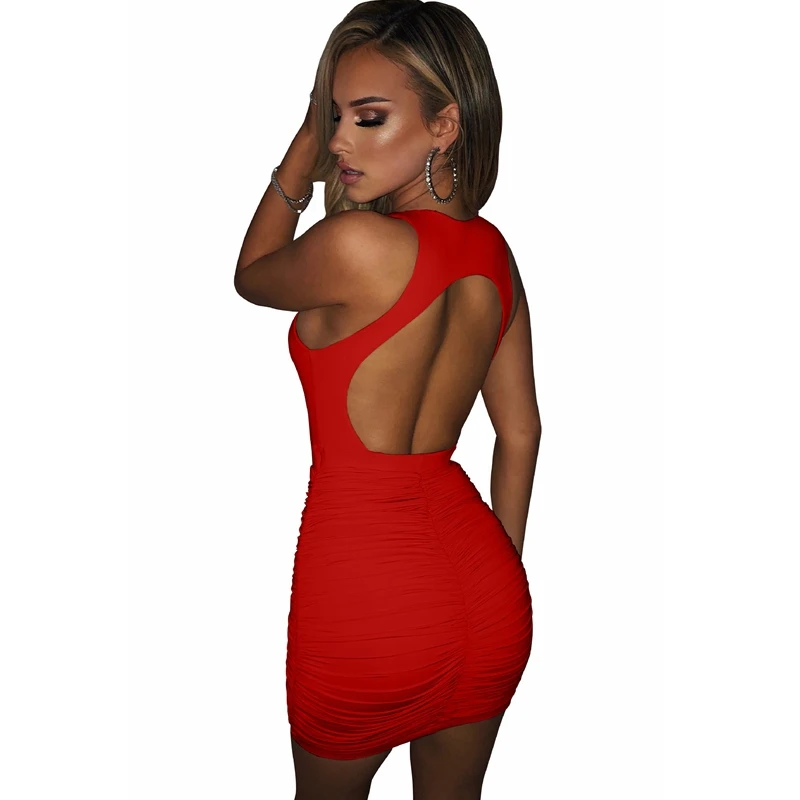 Mandylandy Dress Summer O-Neck High Waist Spaghetti Strap Backless Hollow Out Dress Women's Sexy Solid Color Ruched Slim Dress
Mandylandy Dress Summer O-Neck High Waist Spaghetti Strap Backless Hollow Out Dress Women's Sexy Solid Color Ruched Slim Dress
