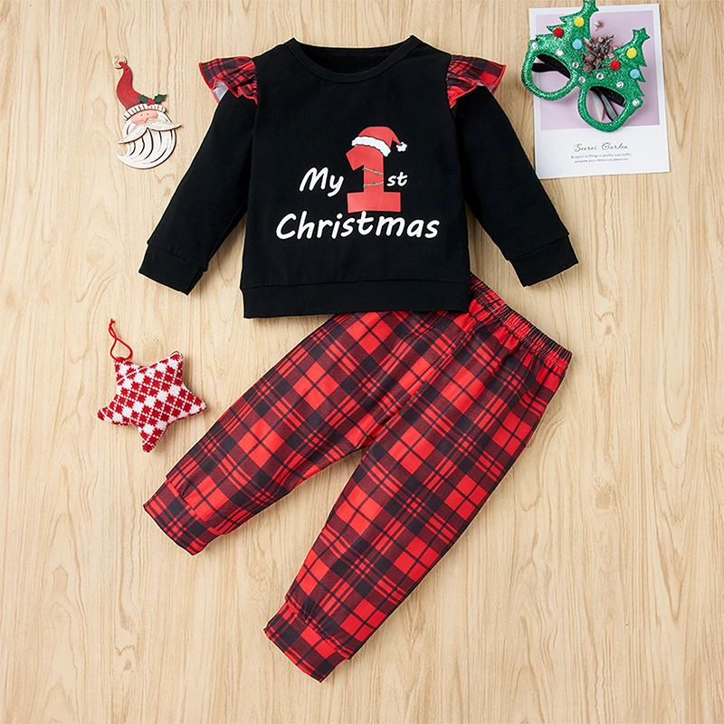 Рождественские наряды от Boiiwant детские топы с длинными рукавами и буквами