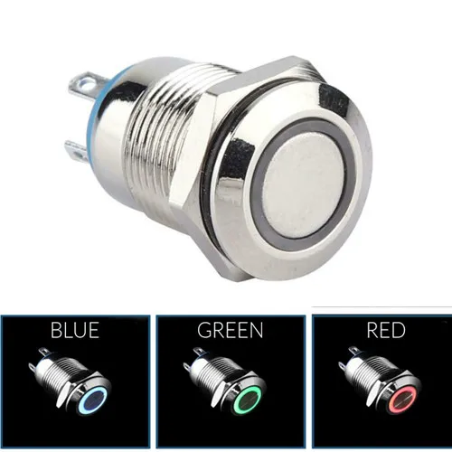 Waterproof Stainless Steel Push Button Switch Momentary Push On 2A Rated 12v LED Power Indicator Push Button Switches Flat Head
Waterproof Stainless Steel Push Button Switch Momentary Push On 2A Rated 12v LED Power Indicator Push Button Switches Flat Head