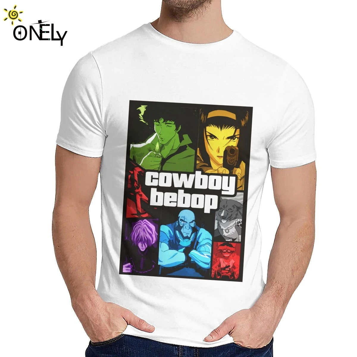 Мужская футболка Cowboy Bebop GTA Nice хлопковая Футболка с круглым вырезом в стиле