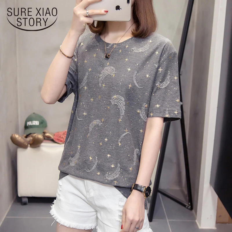 2021 Korea Style Plus Size L-4XL Woman's Shirt Summer Short Sleeve O-neck Loose Mid-length Womens Tops and Blouses 9021 50 
2021 Korea Style Plus Size L-4XL Woman's Shirt Summer Short Sleeve O-neck Loose Mid-length Womens Tops and Blouses 9021 50
