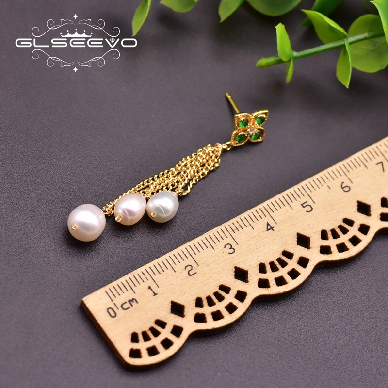 GLSEEVO Natural Pearls Drop Earrings Green Zircon Bohemia Fashion Jewelry Ear Pin 925 Silver For Women Girls Party GE0932
GLSEEVO Natural Pearls Drop Earrings Green Zircon Bohemia Fashion Jewelry Ear Pin 925 Silver For Women Girls Party GE0932