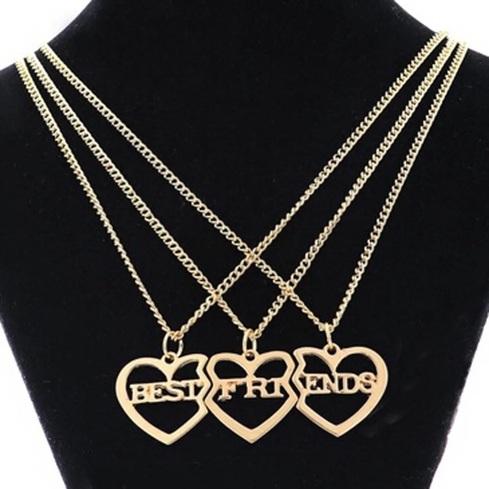 Friendship Special 3pcs/set Gold Tone Three-piece Chain Letters Pendant Necklaces Friend Girlfriend Jewelry
Friendship Special 3pcs/set Gold Tone Three-piece Chain Letters Pendant Necklaces Friend Girlfriend Jewelry