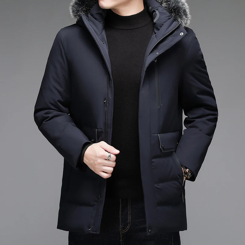 Black Winter Jacket 2021 New Men's Smart Casual 90% White Duck Down Brand Down Jacket with Fur Hood Detachable
Black Winter Jacket 2021 New Men's Smart Casual 90% White Duck Down Brand Down Jacket with Fur Hood Detachable