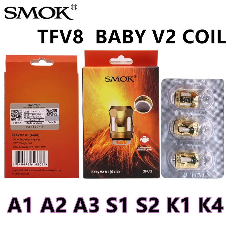 Оригинальная электронная сигарета SMOK TFV8 Baby V2 S1 S2 A1 A2 Сменная головка испарителя подходит для атомайзера V9 Max Tank
Оригинальная электронная сигарета SMOK TFV8 Baby V2 S1 S2 A1 A2 Сменная головка испарителя подходит для атомайзера V9 Max Tank