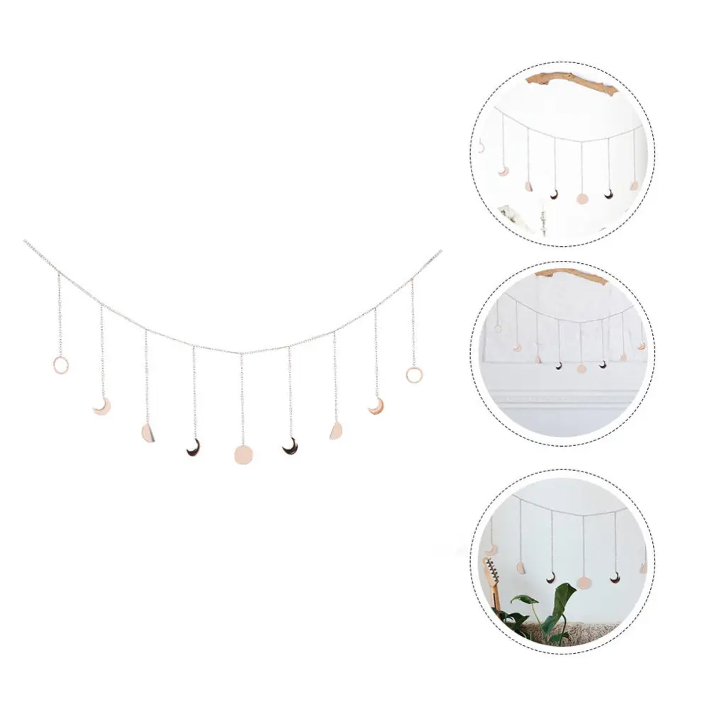 Moon Phase Metal Pendant with Chain Hanging Wall Art Decoration Ornament
Moon Phase Metal Pendant with Chain Hanging Wall Art Decoration Ornament