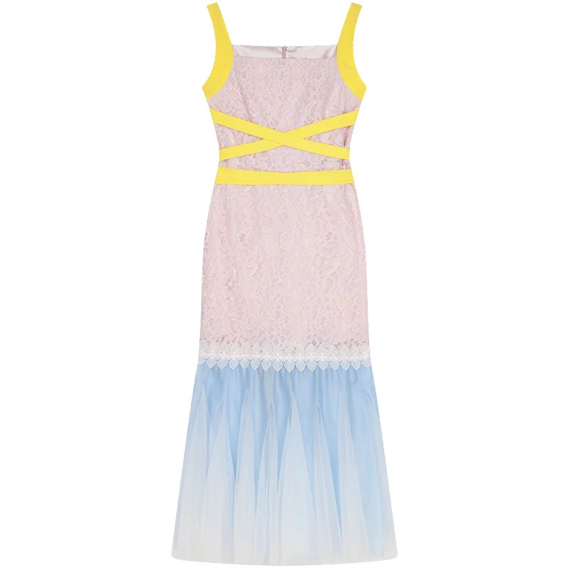 LANMREM new summer slim bag buttock medium length mesh hem sleeveless lace dress fashion tide square collar 2K8168
LANMREM new summer slim bag buttock medium length mesh hem sleeveless lace dress fashion tide square collar 2K8168