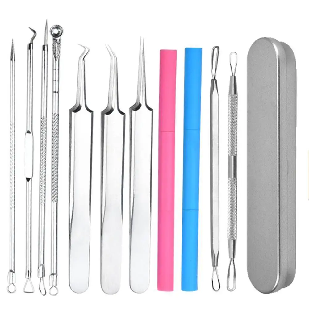 11Pcs/Set Blackhead Acne Pimple Blackhead Remover Tool Spoon Needles Facial Pore Cleaner For Face Skin Care Tool
11Pcs/Set Blackhead Acne Pimple Blackhead Remover Tool Spoon Needles Facial Pore Cleaner For Face Skin Care Tool