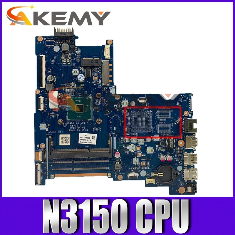 Материнская плата AKemy для ноутбука HP Pavilion 250, 256, G4 15-AC Core N3150, материнская плата ABQ52 LA-C811P, 828299-001, 815248-001, SR29F CPU
Материнская плата AKemy для ноутбука HP Pavilion 250, 256, G4 15-AC Core N3150, материнская плата ABQ52 LA-C811P, 828299-001, 815248-001, SR29F CPU