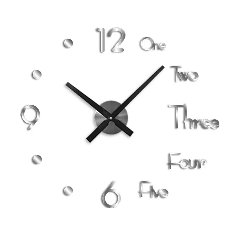 

Punch-free wall sticker clock DIY European style simple clock mute home living room study bedroom wall clock