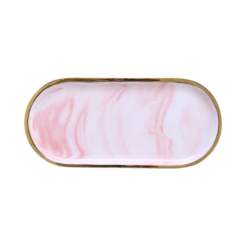 Marble Pattern Pink Gilt Ceramic Oval Plate Western Dish Dessert Plate Jewelry Storage Tray c
Marble Pattern Pink Gilt Ceramic Oval Plate Western Dish Dessert Plate Jewelry Storage Tray c