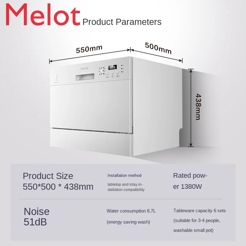 High-End Luxury Household Dishwasher Automatic Household Desktop Embedded Disinfection Bowl and Chopsticks Lingering Warmth
High-End Luxury Household Dishwasher Automatic Household Desktop Embedded Disinfection Bowl and Chopsticks Lingering Warmth