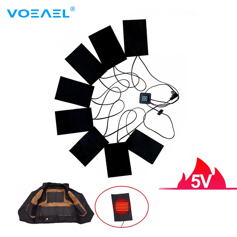 8 in 1 USB Electric Heat Pad with 3 Gear Adjustable Temperature Cloth Jacket Heater Warmer Pad for Outdoor Winter Camping Night
8 in 1 USB Electric Heat Pad with 3 Gear Adjustable Temperature Cloth Jacket Heater Warmer Pad for Outdoor Winter Camping Night