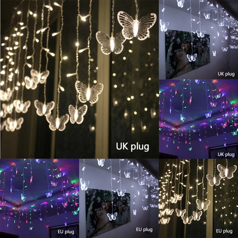 New Led butterfly curtain icicle light holiday decoration light string wedding birthday party outdoor waterproof and antifreeze
New Led butterfly curtain icicle light holiday decoration light string wedding birthday party outdoor waterproof and antifreeze