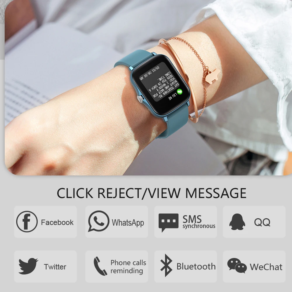 Smartwatch 2021 1.7 Inch Full Touch DIY Watch Face Smart Watch Men Women PK P8 Plus GTS 2 Fitness Bracelet Android IOS
Smartwatch 2021 1.7 Inch Full Touch DIY Watch Face Smart Watch Men Women PK P8 Plus GTS 2 Fitness Bracelet Android IOS