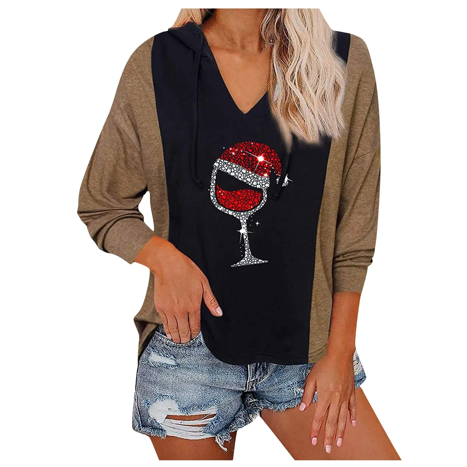 Womens Tops And Blouses Ladies Casual Long-sleeved Christmas Solid Color Red Wne Glass Printing Blouseblusas Mujer De Moda 2021
Womens Tops And Blouses Ladies Casual Long-sleeved Christmas Solid Color Red Wne Glass Printing Blouseblusas Mujer De Moda 2021