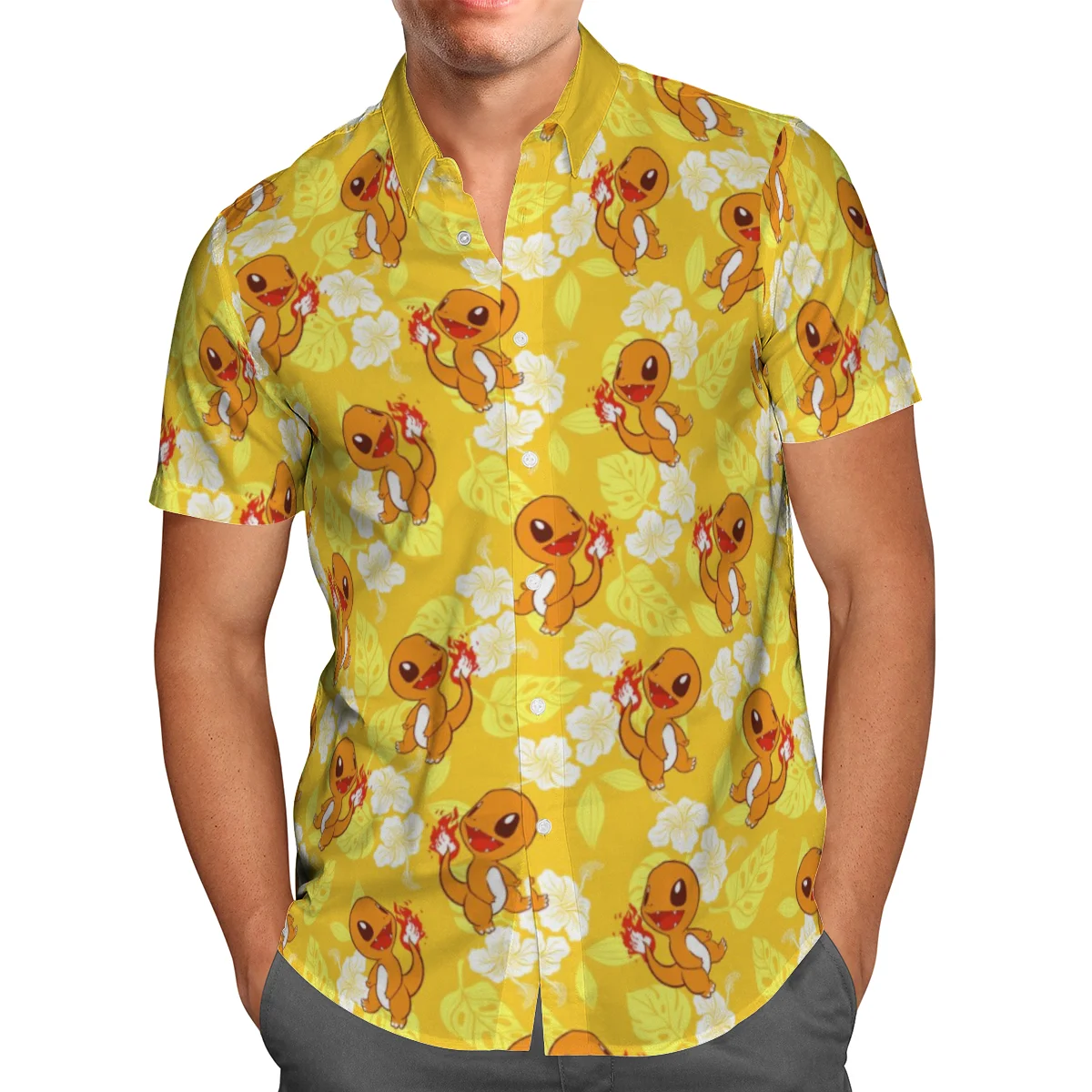 Yellow Anime Print Short Sleeve Shirts For Men Loose Cardigan Button Shirt Plus Size Hawaiian Style Summer 2021 Ventilated Shirt
Yellow Anime Print Short Sleeve Shirts For Men Loose Cardigan Button Shirt Plus Size Hawaiian Style Summer 2021 Ventilated Shirt