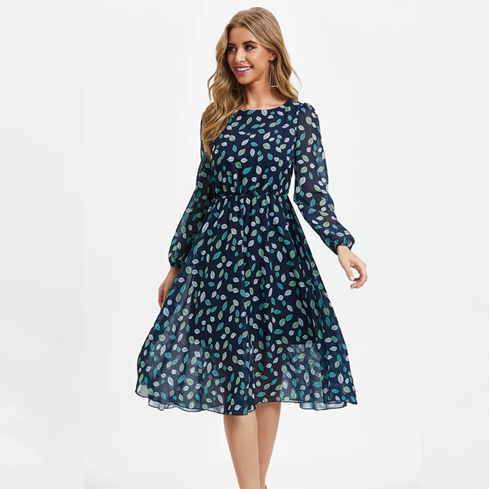 Donsignet Dress Women's Spring and Summer New Floral Print Long Sleeve Holiday Dress Fashion Casual O-Neck A-Line Vestidos
Donsignet Dress Women's Spring and Summer New Floral Print Long Sleeve Holiday Dress Fashion Casual O-Neck A-Line Vestidos