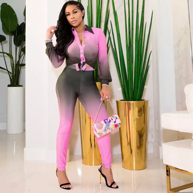 Fall Winter Clothes Sexy Two Piece Set Women Print Shirt-neck Long-sleeve Crop Top+Pants Sets Club Outfits Streetwear Wholesale
Fall Winter Clothes Sexy Two Piece Set Women Print Shirt-neck Long-sleeve Crop Top+Pants Sets Club Outfits Streetwear Wholesale