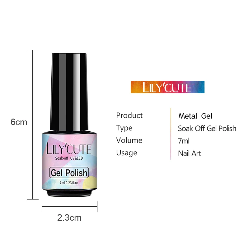 LILYCUTE 7ml Metal UV Gel Nail Polish Semi Permanent Led UV Gel Nail Varnish Metallic Silver Gold Soak Off Nail Art Gel Polish
LILYCUTE 7ml Metal UV Gel Nail Polish Semi Permanent Led UV Gel Nail Varnish Metallic Silver Gold Soak Off Nail Art Gel Polish