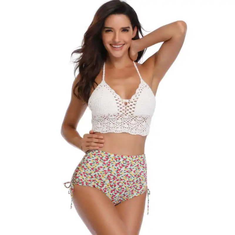 Crochet Bikini Set Swimsuit Women 2020 Halter Bikini High Waist Cute Bathing Suit Backless Hollow Out Swimwear Ladies
Crochet Bikini Set Swimsuit Women 2020 Halter Bikini High Waist Cute Bathing Suit Backless Hollow Out Swimwear Ladies