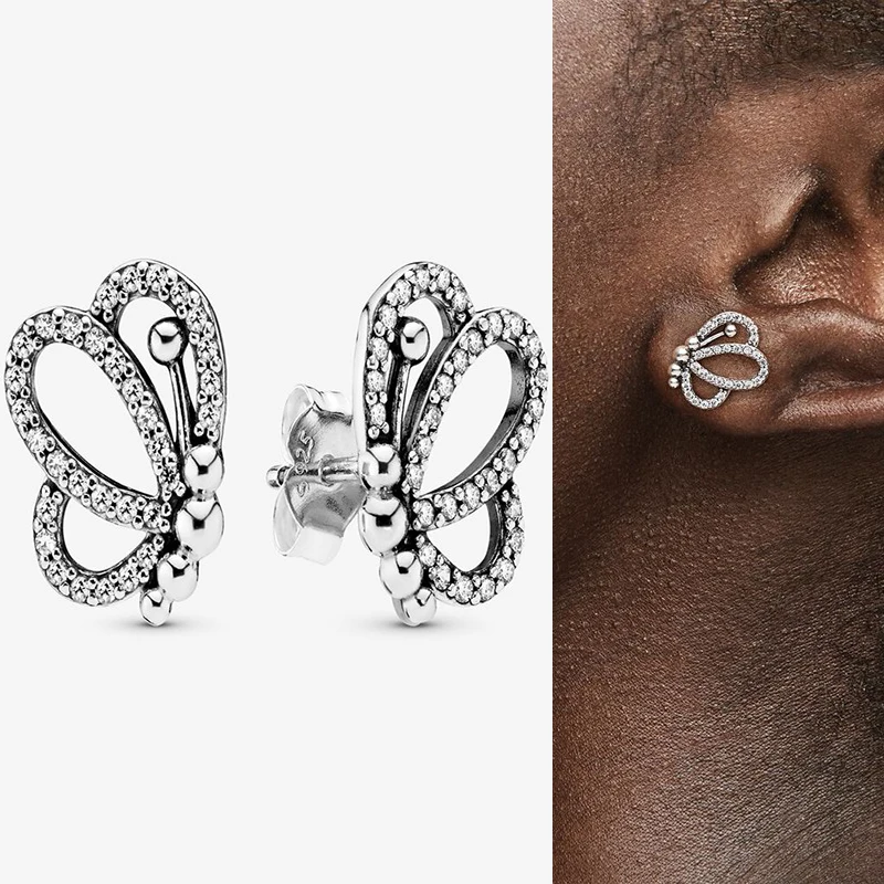 Authentic S925 Sterling Silver Hollow Out Shining Butterfly Earrings Women's Fashion Silver Earrings Jewelry Gifts
Authentic S925 Sterling Silver Hollow Out Shining Butterfly Earrings Women's Fashion Silver Earrings Jewelry Gifts
