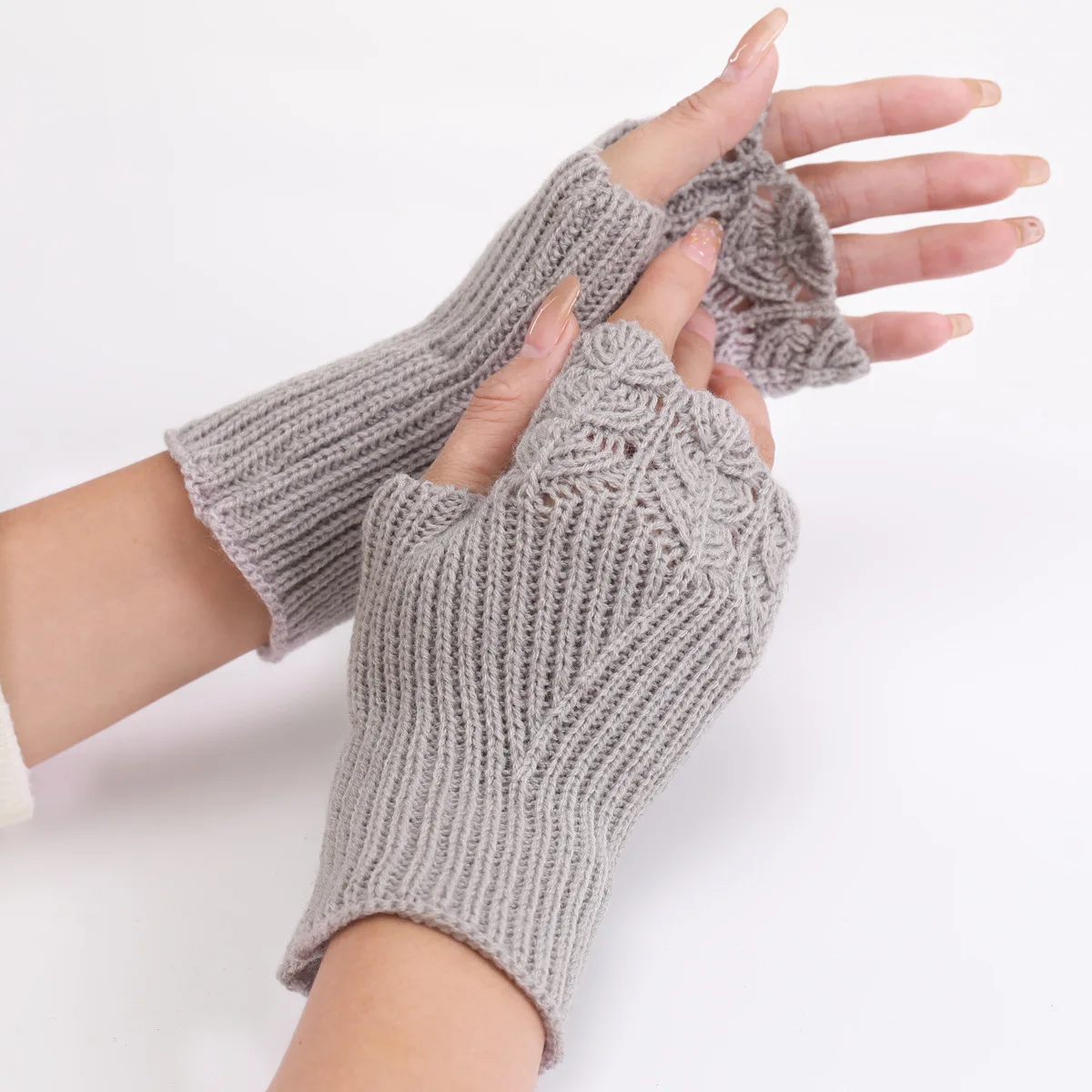 

Women Stylish Hand Warmer Winter Gloves Arm Crochet Knitting Faux Wool Mitten Warm Fingerless Glove Gants Femme women gloves