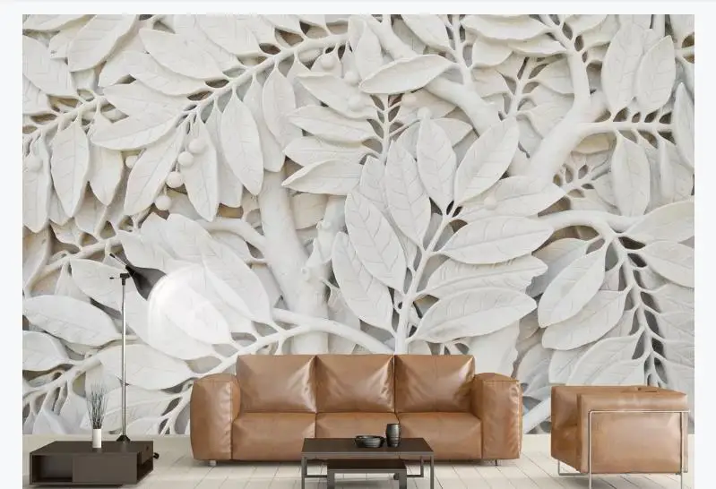 Custom Wall Murals Photo White embossed leaves Wallpaper Mural For Living Bedroom Modern TV Background Wall Papel De Parede
Custom Wall Murals Photo White embossed leaves Wallpaper Mural For Living Bedroom Modern TV Background Wall Papel De Parede