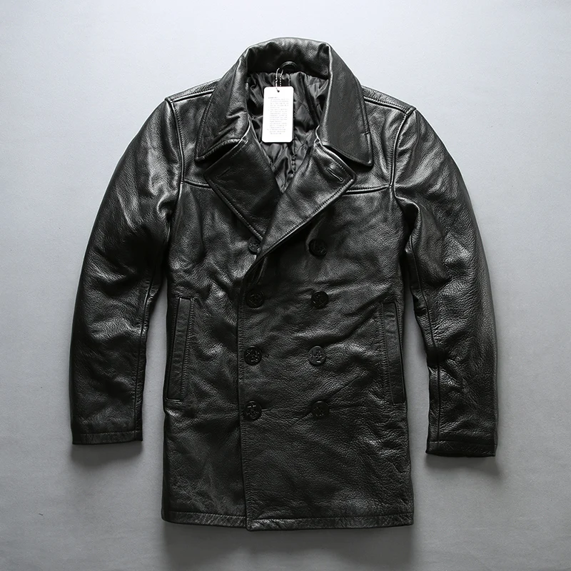 2021 classic bea double breasted cow jacket turn down collar medium long winter leather coat for men
2021 classic bea double breasted cow jacket turn down collar medium long winter leather coat for men