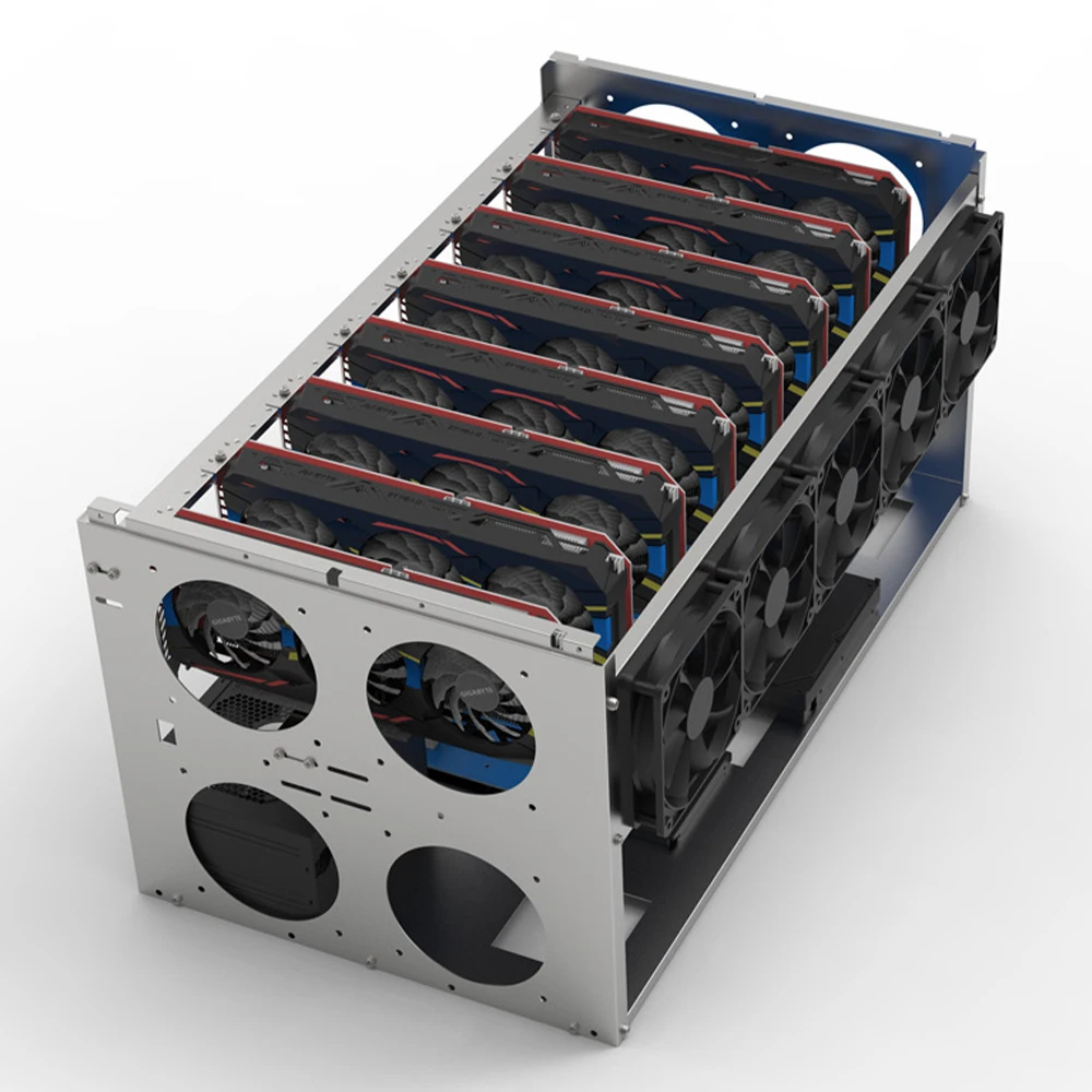 Mining Rig Mining Frame Rig Chassis,Kompatibel mit 6GPU / 8GPU / 10GPU kompatibel stapelbar unterstützt zwei ATX-Netzteile
Mining Rig Mining Frame Rig Chassis,Kompatibel mit 6GPU / 8GPU / 10GPU kompatibel stapelbar unterstützt zwei ATX-Netzteile