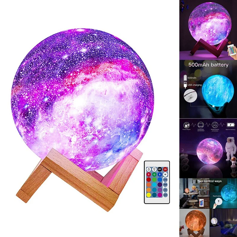 New Moon Lamp Kids Night Light Galaxy Lamp 16 Colors LED 3D Star Moon Light Change Contact And Remote Control Galaxy Light
New Moon Lamp Kids Night Light Galaxy Lamp 16 Colors LED 3D Star Moon Light Change Contact And Remote Control Galaxy Light