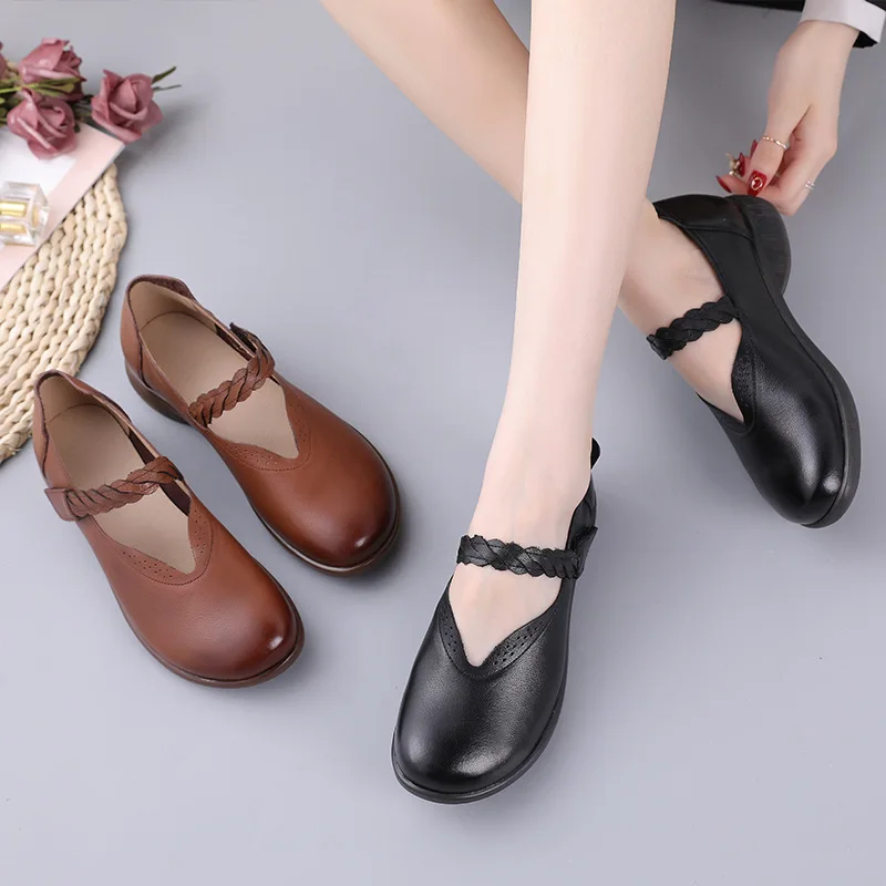 Promotion 2020 New Autumn Classic Retro Top Cowhide Genuine Leather Shoes Flat Shoes Woman Soft Sole Comfortable Mother Shoes
Promotion 2020 New Autumn Classic Retro Top Cowhide Genuine Leather Shoes Flat Shoes Woman Soft Sole Comfortable Mother Shoes