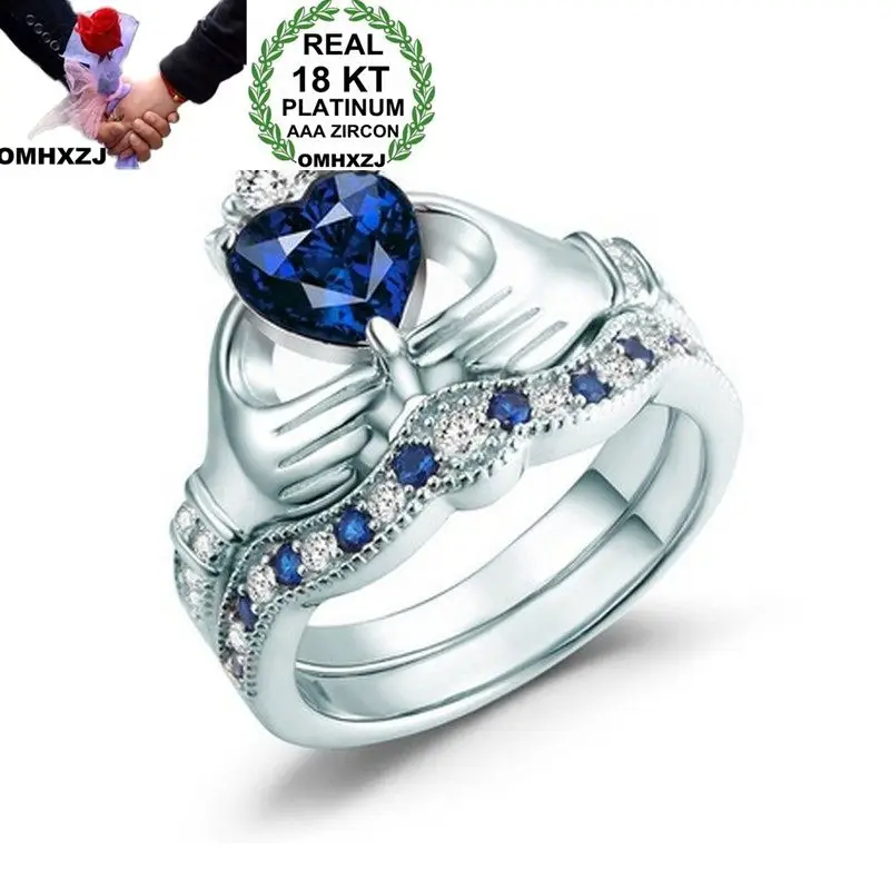 OMHXZJ Wholesale European Fashion Woman Man Party Wedding Gift Crown White Blue AAA Zircon 18KT White Gold Ring RR601
OMHXZJ Wholesale European Fashion Woman Man Party Wedding Gift Crown White Blue AAA Zircon 18KT White Gold Ring RR601