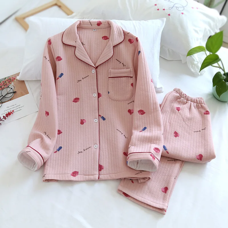Pajamas Women Autumn Winter Pure Cotton Japanese Style Fashion Keep Warm Spring Long-Sleeve Homewear Suit Breathable Madam пижам
Pajamas Women Autumn Winter Pure Cotton Japanese Style Fashion Keep Warm Spring Long-Sleeve Homewear Suit Breathable Madam пижам